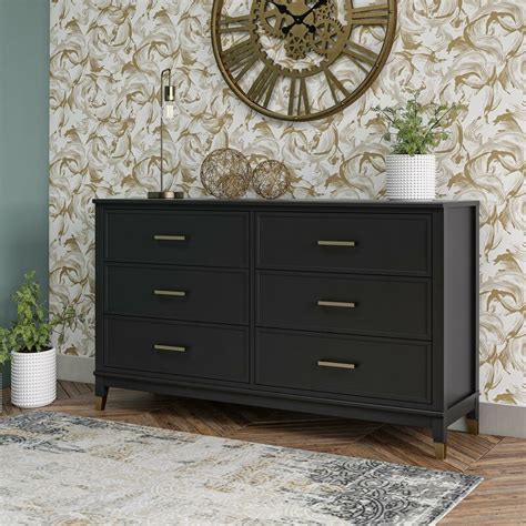 The drawer front looks like two drawers but gives you all the space to store larger items out of sight while the spacious tabletop provides room. CosmoLiving by Cosmopolitan Westerleigh 6 Drawer Double ...