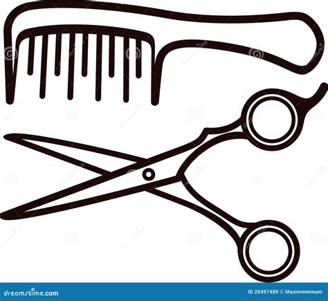 Scissors And Comb Stock Illustration Illustration Of Object 20497489
