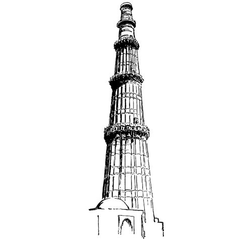 Qutub Minar 1403k Beeswax Rubber Stamps