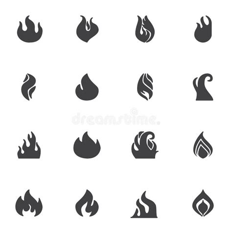 Fire Flames Vector Icons Set Stock Vector Illustration Of Flammable Elements 204978377