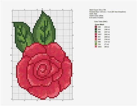 Dibujos Punto De Cruz Gratis Rose Cross Stitch Pattern Rosa Punto De