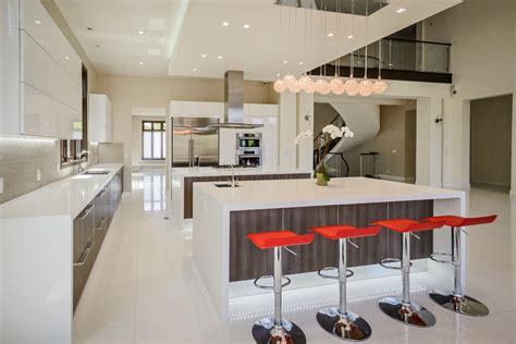 Two Islands With Prep Sink And Breakfast Bar Contemporary Kitchen