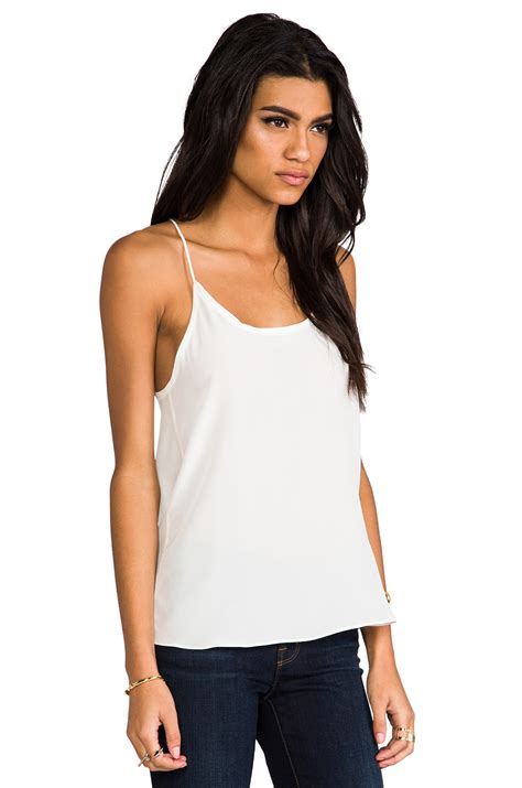 Lyst Lna Silk Camisole In White In White