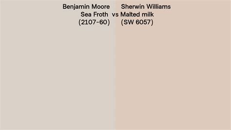 Benjamin Moore Sea Froth Vs Sherwin Williams Malted Milk Sw