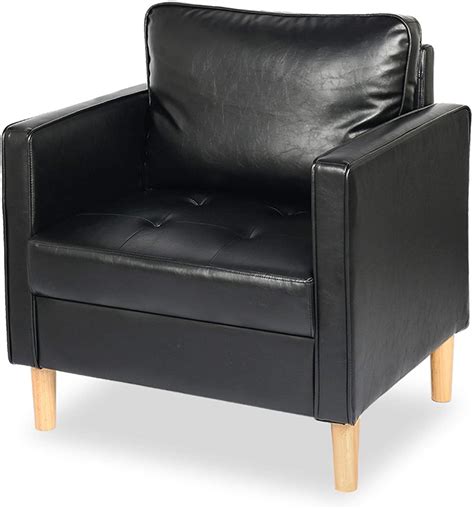 Outfit your home office, den or living room with this serta sierra collection armchair. Modern Faux Leather Armchair Accent Chair with Arms, Comfy ...