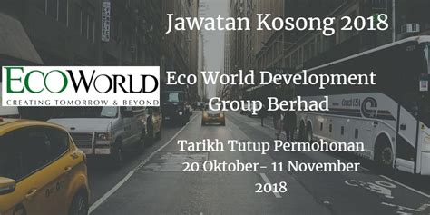 Eco world but i believe ecoworld very strong fundamentals, very hard to find similar counter with such fundamentals. Jawatan Kosong Eco World Development Group Berhad 20 ...