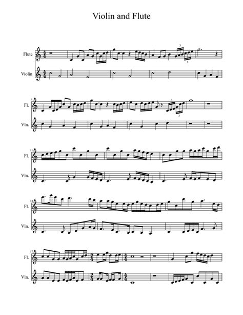 Violin And Flute Sheet Music For Violin Flute Mixed Duet