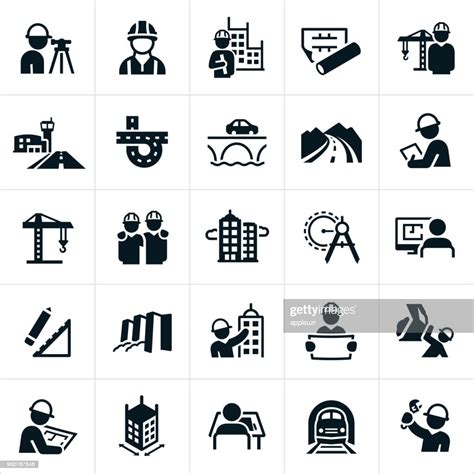 Civil Engineering Icons High Res Vector Graphic Getty Images