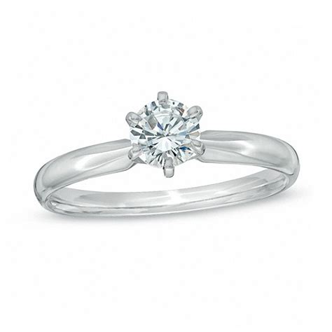 12 Ct Diamond Solitaire Engagement Ring In 14k White Gold Diamond