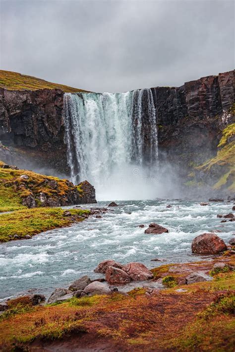 Gufu Waterfall In North East Iceland Stock Photo Image Of Stunning