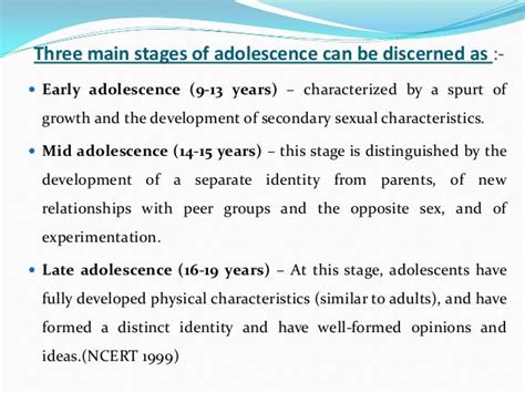 Adolescence Characteristics And Problems