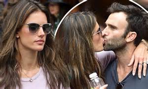 Sealed With A Kiss Alessandra Ambrosio Locks Lips With Her Fiance