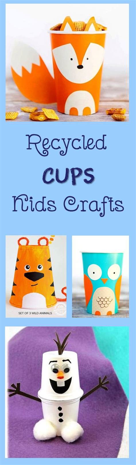 Save time and money by creating recycled crafts with your kids. Recycled cups kids crafts - Cheer and Cherry