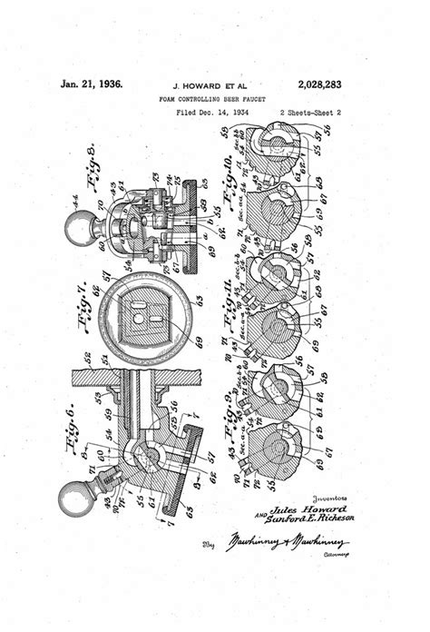 Patent No 2028283a Foam Controlling Beer Faucet Brookston Beer Bulletin