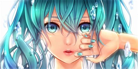 Here's the list of best anime girls with blue hair. Vocaloid Eyes Face Glance Light Blue Hair Anime wallpaper ...