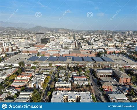 Aerial View Of Downtown Glendale City In Los Angeles Stock Image