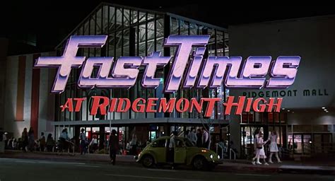 Brad pulls into the ridgemont high parking lot. Caged for a Year: Fast Times at Ridgemont High