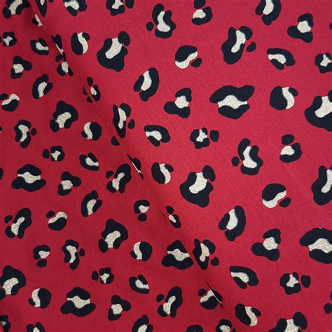 Leopard Print Cotton Spandex Jersey Knit With Glitter Glitter Animal