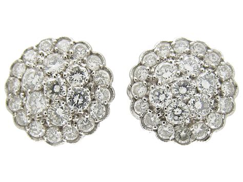Edwardian Diamond Cluster Earrings The Antique Jewellery Company