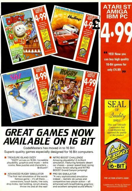 Your price for this item is $ 1,869.99. Old 16-bit Code Masters computer games poster | Vintage ...