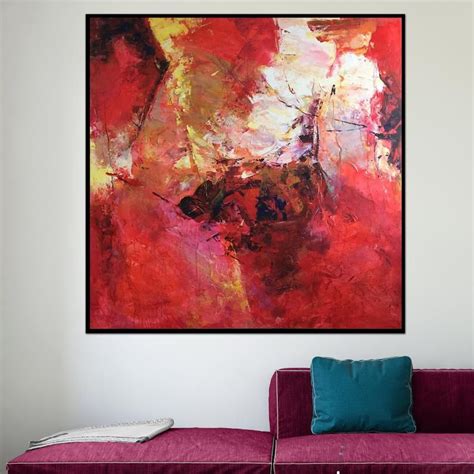 Red Wall Art Abstract Red Painting Colorful Painting Large Abstract Art