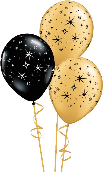 Download Picture Black And Gold Balloons Transparent Full Size Png
