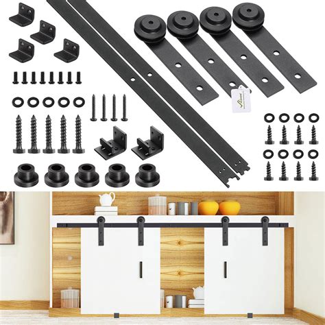 We couldn't stand the upper cabinets in our kitchen. Yescom 4 Ft.Mini Small Double Sliding Barn Door Hardware ...