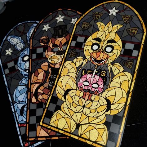 Stained Glass Fnaf Vinyl Stickers Kinokreations
