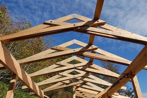 Scissor Trusses Over The Courtyard Timber Frame Construction Roof