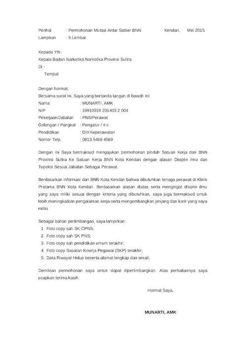 Docx Contoh Surat Permohonan Izin Mutasi Antar Instansi Contohpedi