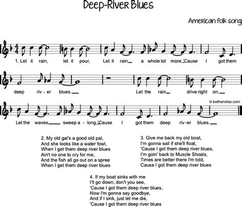 Deep River Blues Beths Notes