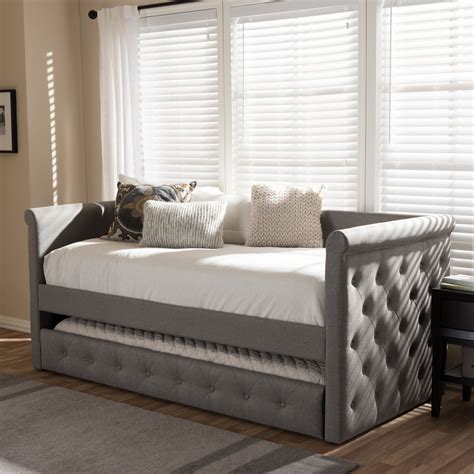 Baxton Studio Alena Modern And Contemporary Light Grey Fabric Daybed