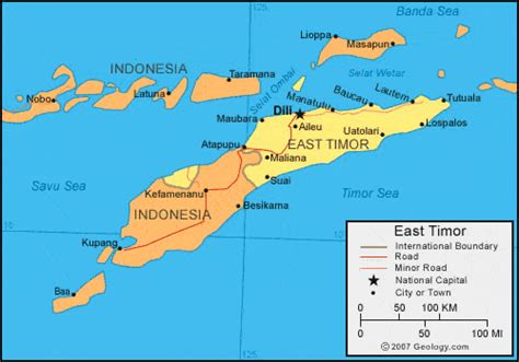 East Timor Map And Satellite Image