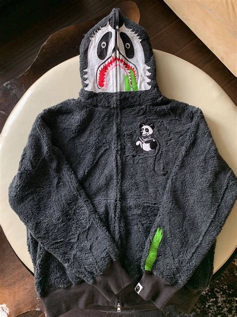 Bape Bape Panda Zip Up Fleece Hoodie 2008 Japan Exclusive Rare Grailed