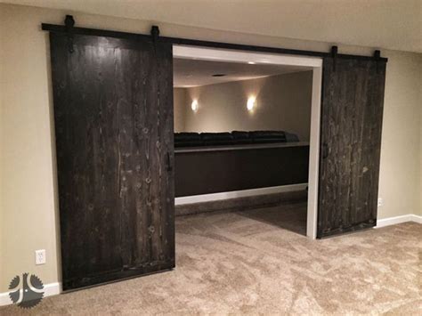 Barn door hardware can often. Reclaimed Hemlock Fir Modern Sliding Theatre Barn Doors # ...