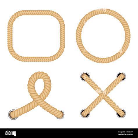 Nautical Loops Vector Knots For Rope Realistic Knot Round And Square