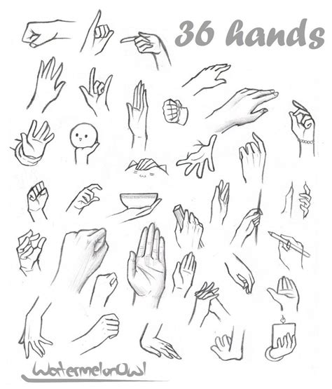 36 Hands By Watermelonowl On Deviantart Extremidades Del Arte Manos