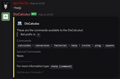 Check spelling or type a new query. DisCalculus | Discord Bots
