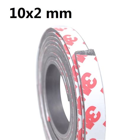 10Meter Lot Rubber Magnet 10 2mm Self Adhesive Flexible Magnetic Strip