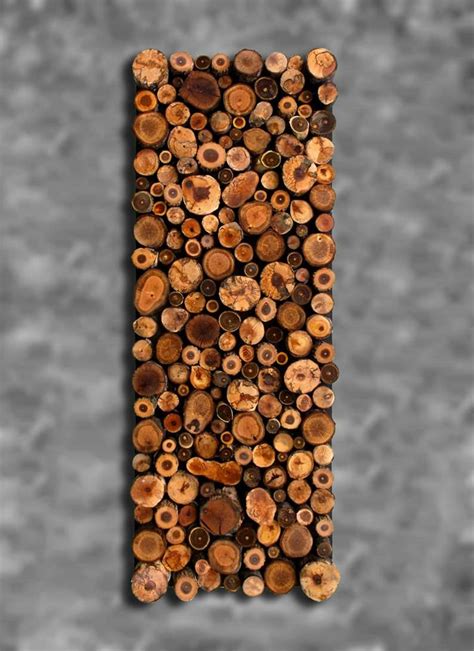 18x48 Wooden Tree Branch Slice Art Random Textured Wooden Wall Etsy