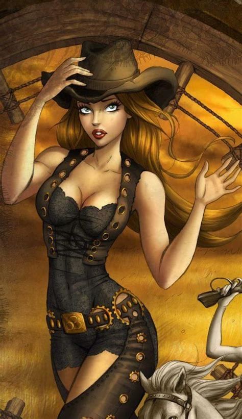 Cowgirl Pinup Drawings Via Randy Smith Wild West Girlz