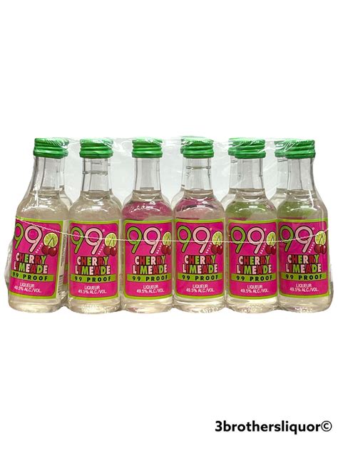 99 Proof Brand Cherry Limeade Liqueur Mini Shots 12 Pack Of 50ml