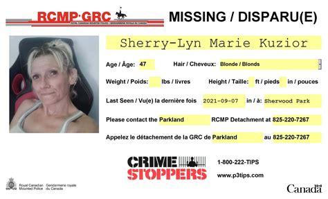 Parkland Rcmp Seek Publics Assistance In Locating Missing Person