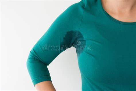 Woman With Hyperhidrosis Sweating Armpit Wet Stock Photo Image Of