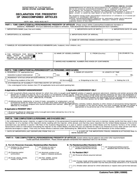 Top 7 Cbp Form 3299 Templates Free To Download In Pdf Format