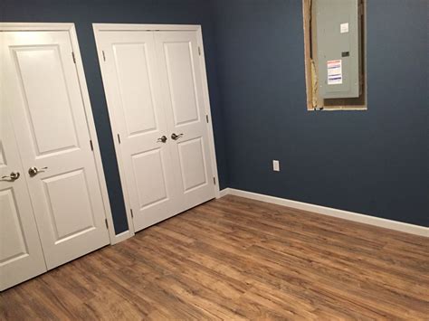 Finished Basement Remodel Project Walls Painted With Smoky Blue By