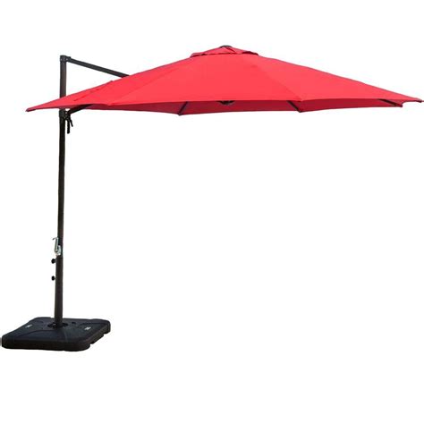 Hanover 11 Ft Cantilever Patio Umbrella In Red Cantilever Red The