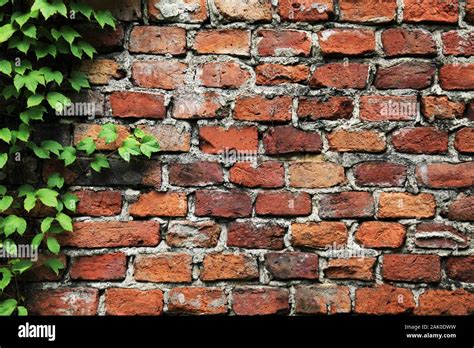 Old Brick Wall Background Texture Faite De Briques Rouges Avec Des