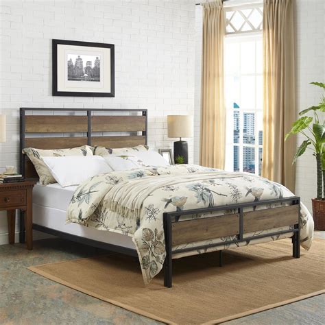 Divan beds are offered in wooden and metallic frames to fit your bedroom's decor. Walker Edison Furniture Company Queen Size Rustic Oak ...