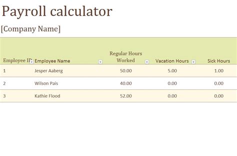 Payroll Calculator Excel Payroll Calculator Template Haven